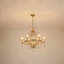 Lustre 6 lumières en cristal empire rétro 27,6 po avec finition argent brossé