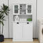 Armoire de salle de bain inclinable à deux compartiments avec panier à linge haut et 2 tablettes réglables-593208869