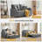 56" 3-in-1 Sleeper Sofa Convertible Square Arm Sofa Bed for Living Room Pull Out Couch with Cup Holders and USB-623315177
