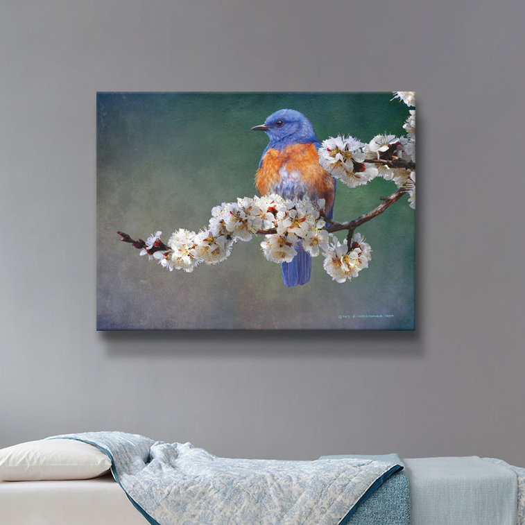 « pomme fleurs »-impression sur toile, H 36 po x l 48 po x P 2 po, Cadre noir