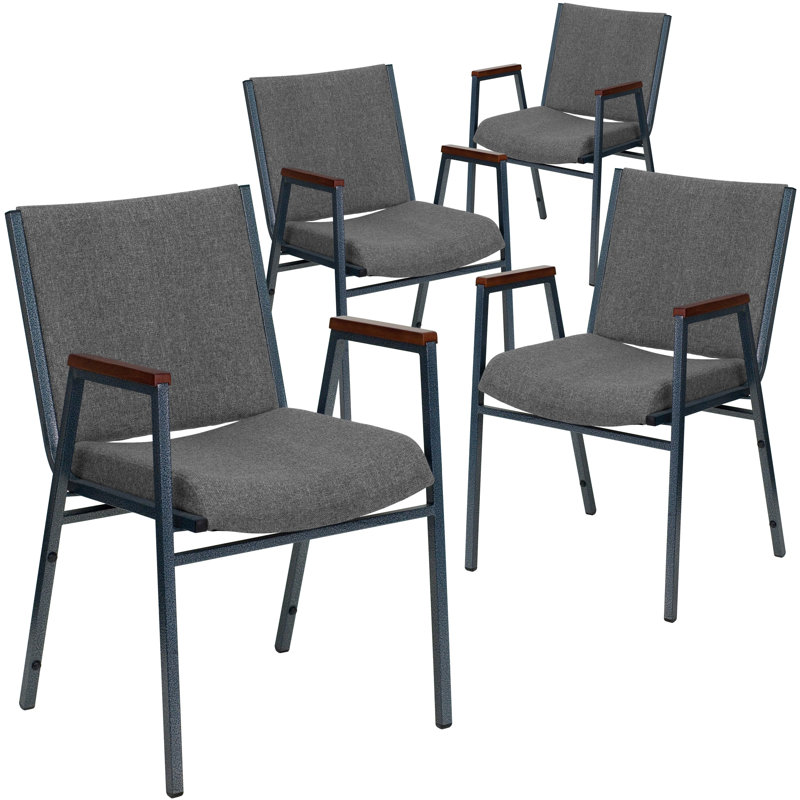 Chaise empilable robuste avec accoudoirs Aliya, gris