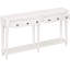 Console blanche By. 4 tiroirs et tablette ouverte. Finition pin rustique. Pin. Idéal pour les entrées, les salons et les couloirs. Assemblage rapide blanc. Style à 4 tablettes. Look rétro avec placage.-1258650790