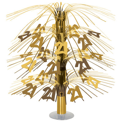Centre de table cascade « 21 » de Beistle – Décoration de table dorée de 45,7 cm (18 pouces) pour célébrer un 21e anniversaire, banquets et autres événements.