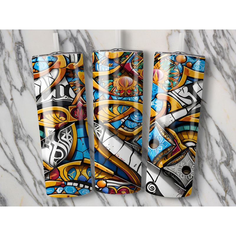 Choose Handmade Tumblers 591ml Vacuum Insulated Stainless Steel (18/8) Travel Tumbler with Straw