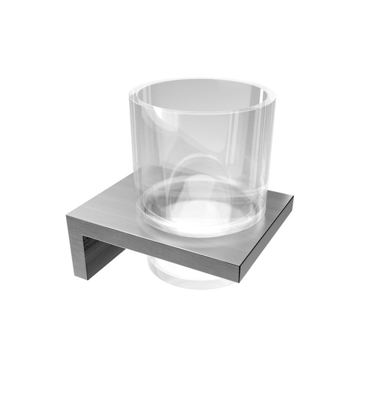 Speers Glass Tumbler, Brushed Nickel