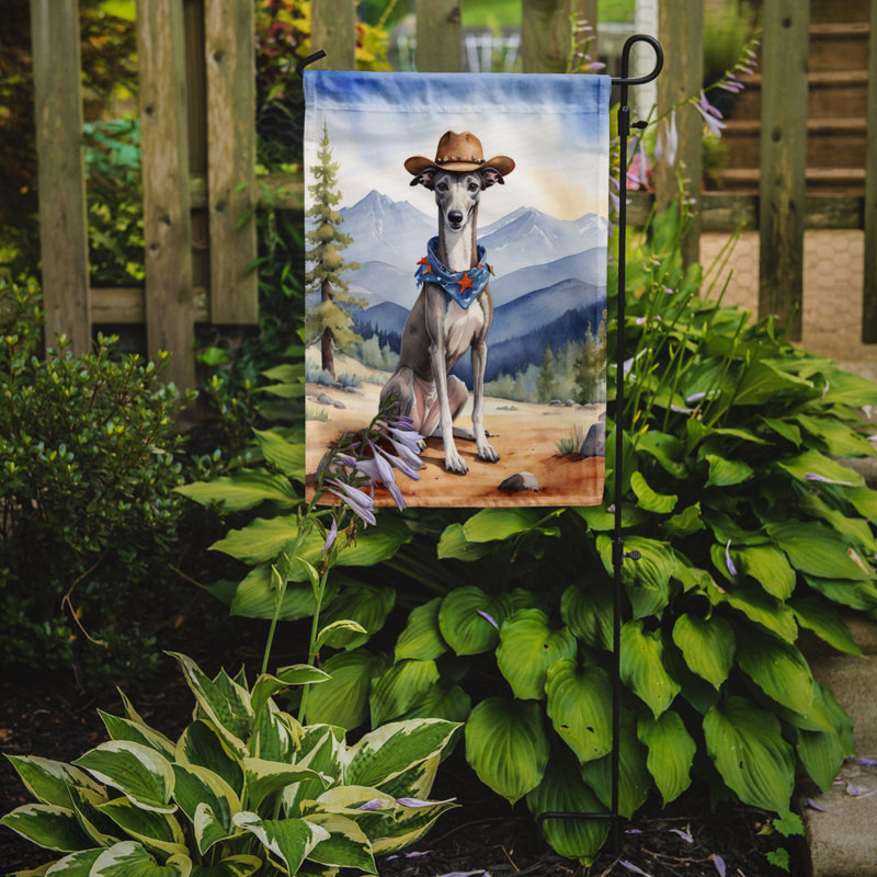 Drapeau Cowboy Welcome Garden, Lévrier bleu