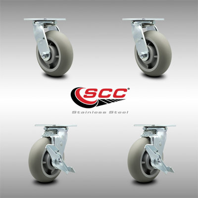 4 Piece Thermoplastic Rubber Caster Set