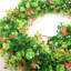 Guirlande d'eucalyptus artificiel 6 pi avec gypsophile rouge 6 pi