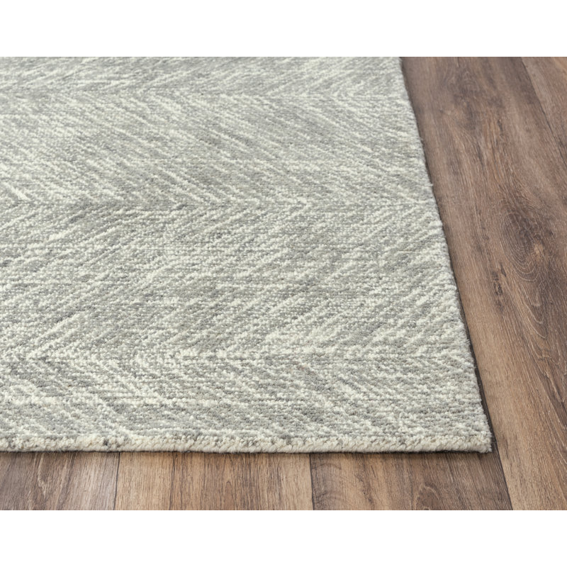Tapis gris en laine touffeté à la main Morethampstead, Rectangle de 7 pi 6 po x 9 pi 6 po
