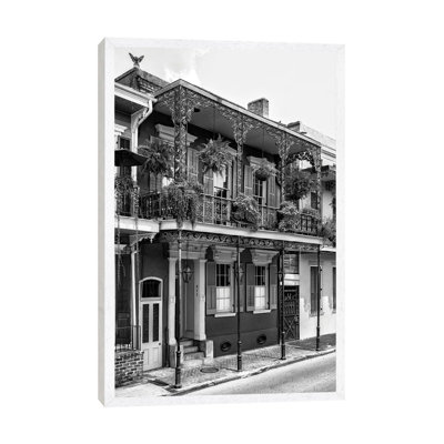 Black NOLA Series - French Quarter Balcony 1 Piece Wall Art on Canvas