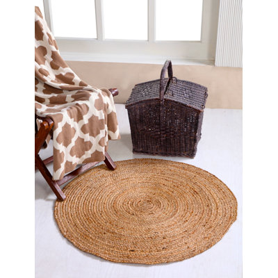 Gemini Hand Braided Beige Jute Rug