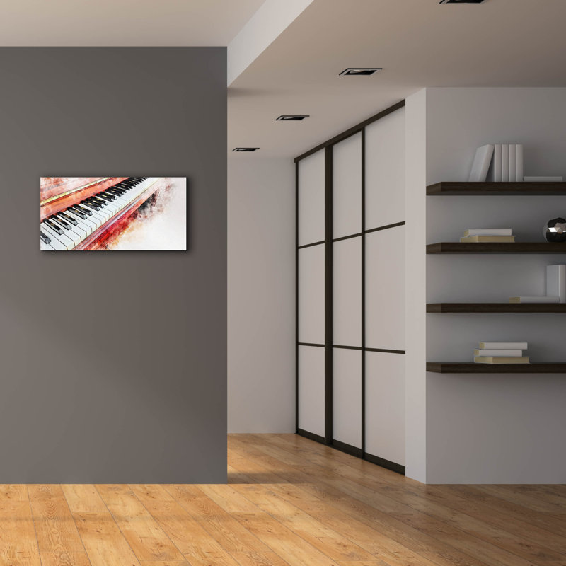 «Red Piano» par Epic Portfolio, art mural sur toile, H 20 po x l 40 po x P 1,5 po
