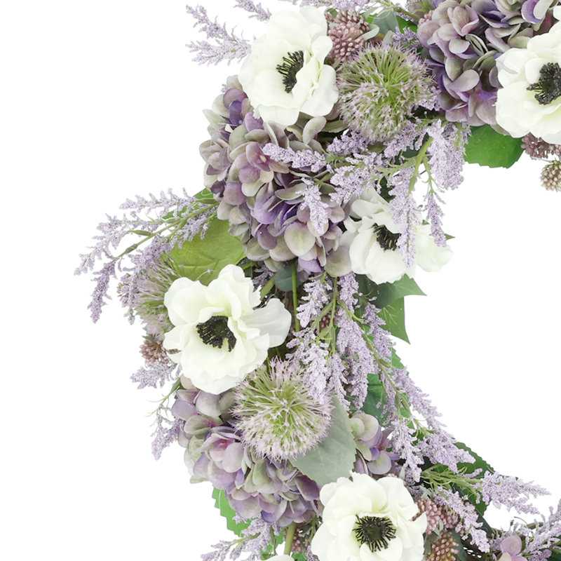 Couronne d'hortensia 28 "avec anémones et astilbe