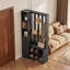 Cloison 70 po x 70,87 po avec banc et portemanteau, cloison autoportante en bois, noir