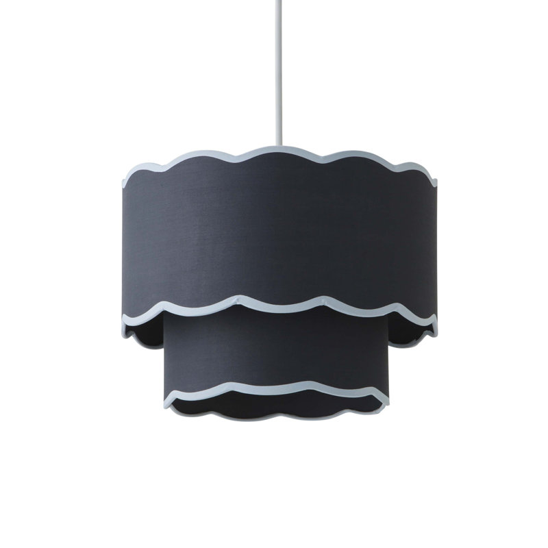 25cm H Blended Fabric Drum Lamp Shade ( Slip-On ), Blue