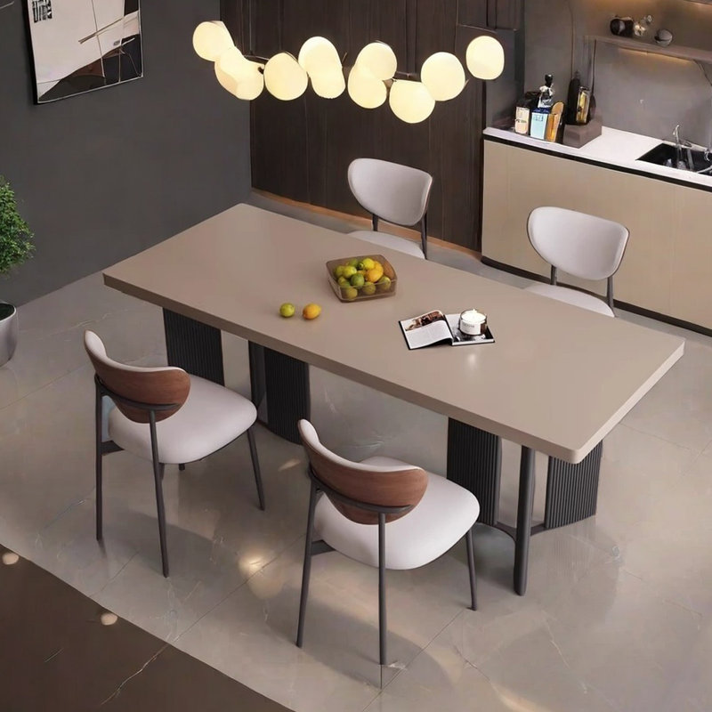 Table de salle à manger Minimalist Wabi-Sabi Rock Board, H 29,5 po x L 63 po x l 31,5 po