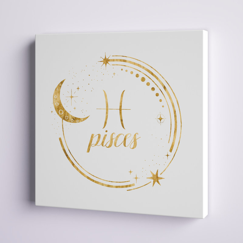 Gilded Astrology XII by Grace Popp - Wrapped Canvas Print, 12" H x 12" W