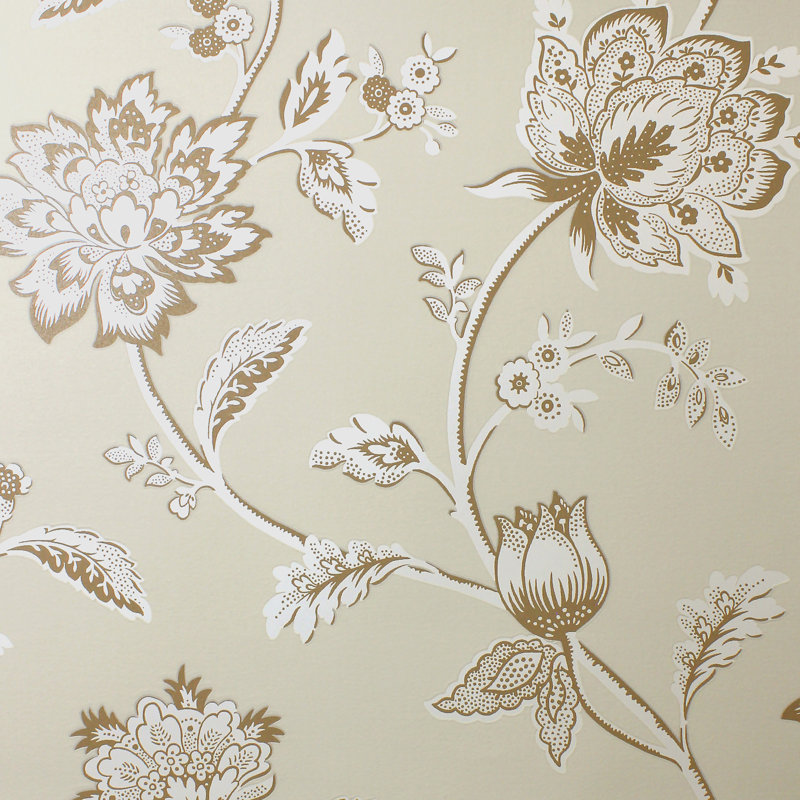 Lark Manor 10.5m x 52cm Floral Wallpaper Roll, Cream