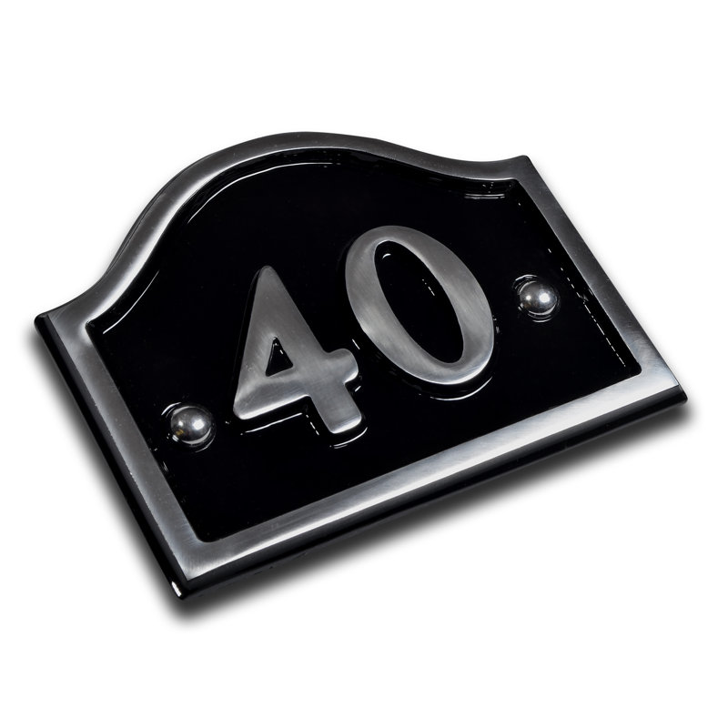 Jaclynn 11.5cm H Reflective Metal House Number, 40