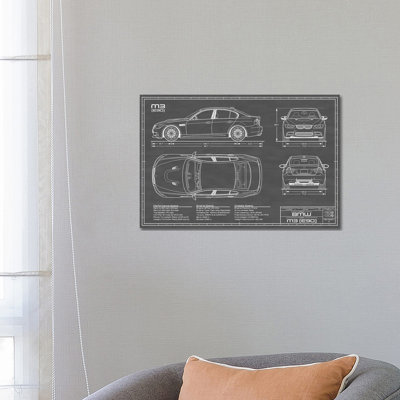 BMW M3 (E90) by Action Blueprints - Wrapped Canvas Gallery-Wrapped Canvas Giclée