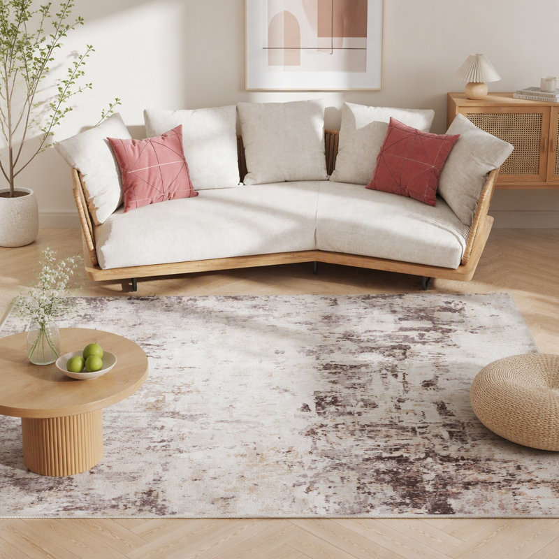 Tapis lavable à la machine, tapis moderne pliable antidérapant patiné pour salon, chambre à coucher, salle à manger