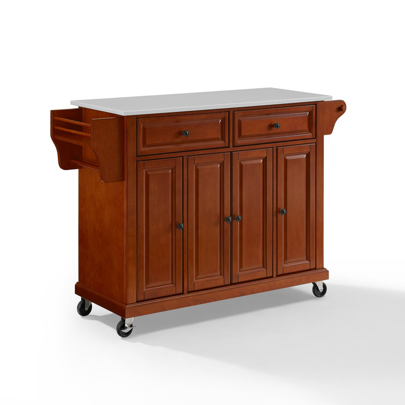 Baisden Granite Top Kitchen Island, Cherry