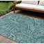 Tapis bleu sarcelle lavable 8 pi x 10 pi bleu sarcelle et ivoire