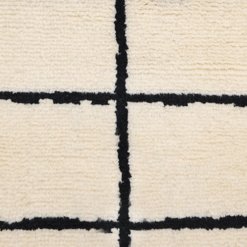 Paris Geometric Area Rug in Ivory/Black, Rectangle 8' x  10'