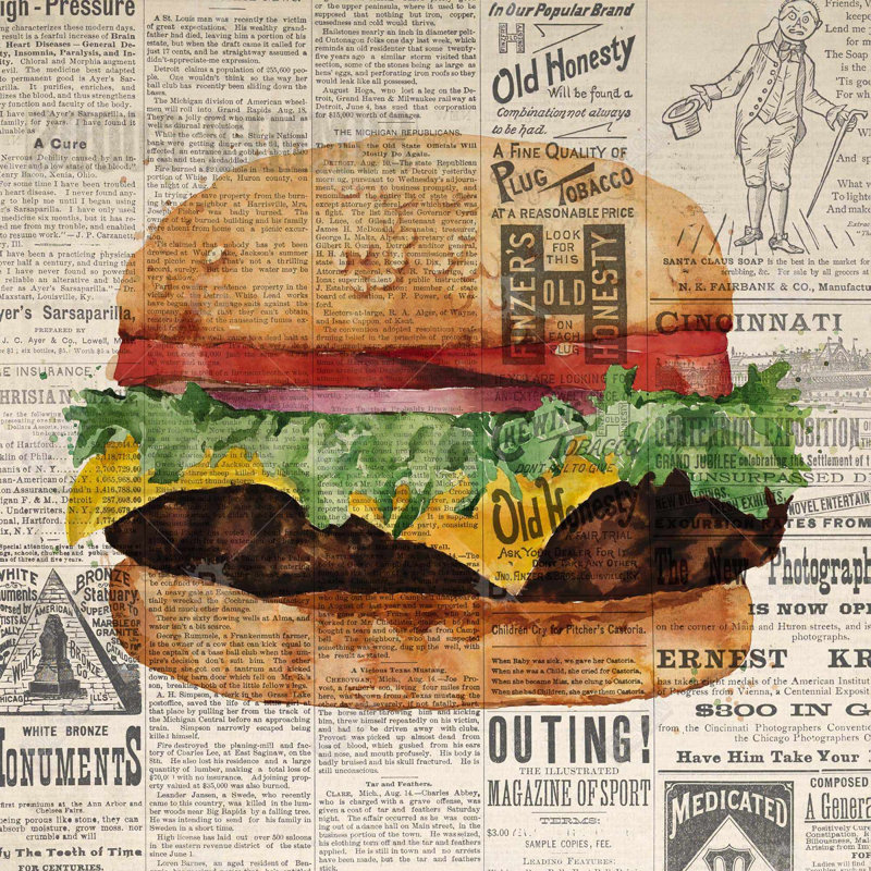 «Cheeseburger tout habillé de style rétro»