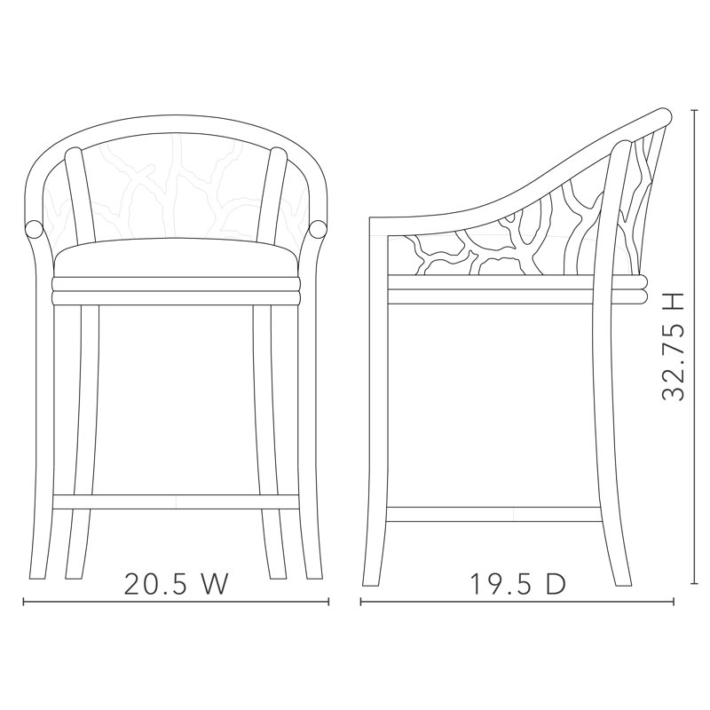 Bosco Upholstered Bar Stool with Solid Wood Frame