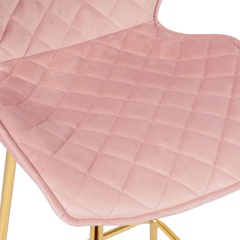 Tabourets de bar ergonomiques avec sièges rembourrés Hulda, Rose saumon, Tabouret de comptoir (siège d'une hauteur de 24 p