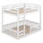 Full Over Full Wood Bunk Bed With Ladder And Guardrails, Solid Wood Bed Frame For Bedroom, Guest Room-337339986