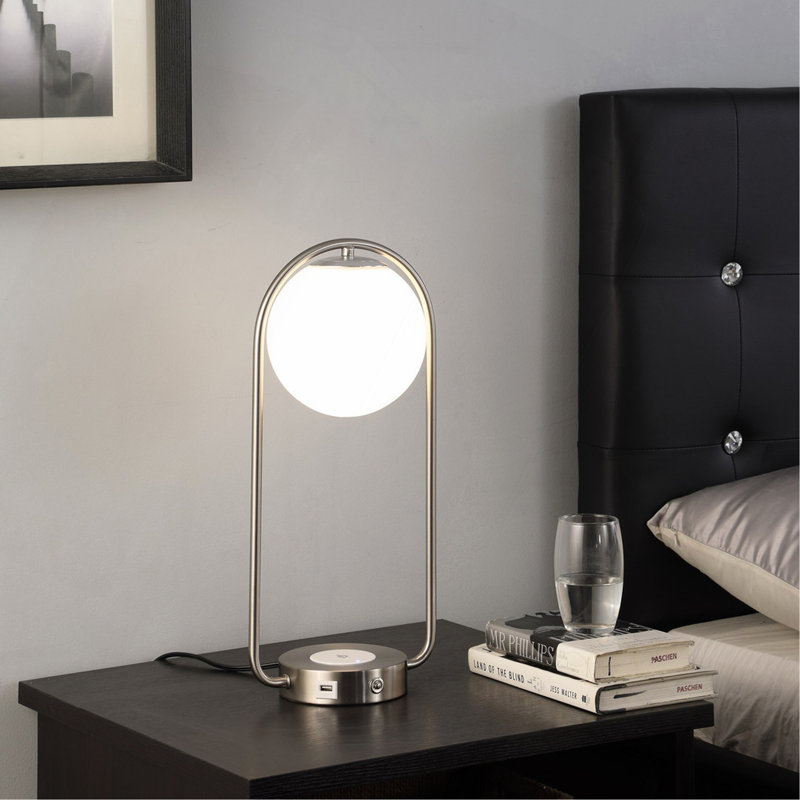 19.25-Inch-Long Neilsen Retro Table Lamp W/ Charging Station And USB Port
