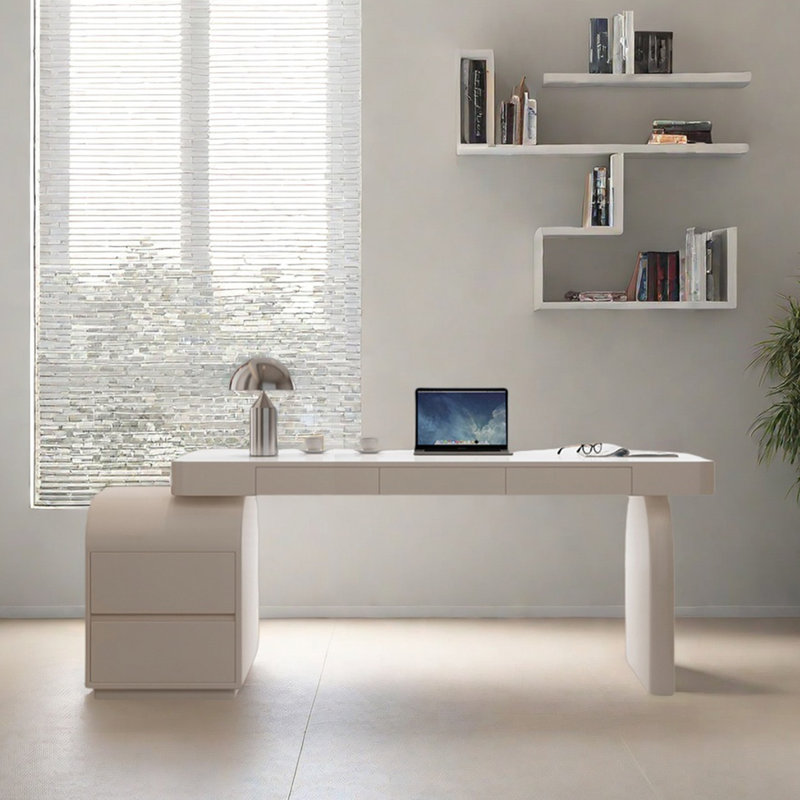 Bureau d'écriture crème, H 29,53 po x l 55,12 po x P 23,62 po