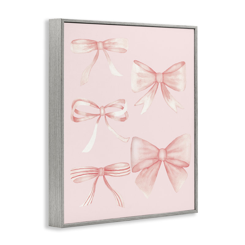 Estampe numérique gracieuse avec rubans roses, design par Nina Jacobs, H 14 po x l 11 po, Estampe numérique Farmhouse
