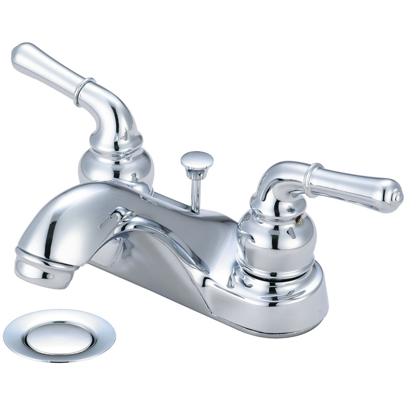 Centerset Bathroom Faucet with Drain Assembly, Chrome
