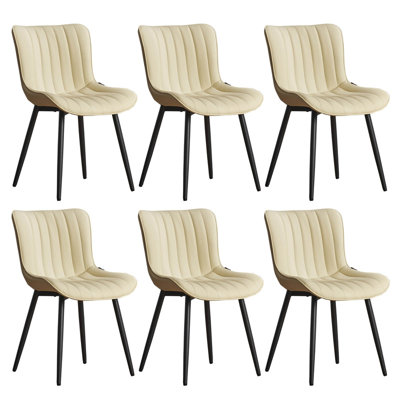 Chaises de salle à manger rembourrées en cuir Heitger
