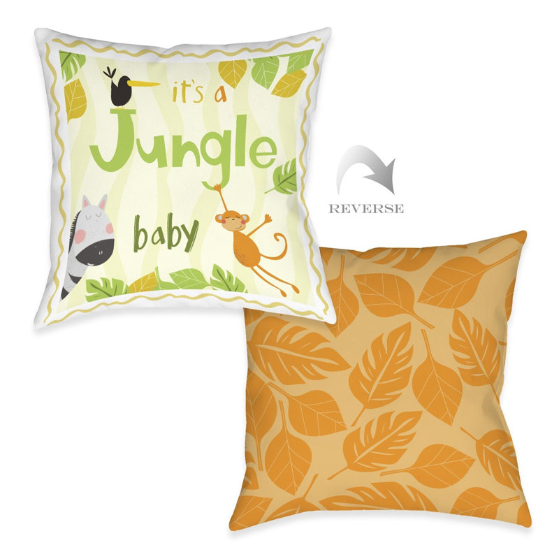 Coussin décoratif Jungle Pals Baby, H 16 po x l 16 po