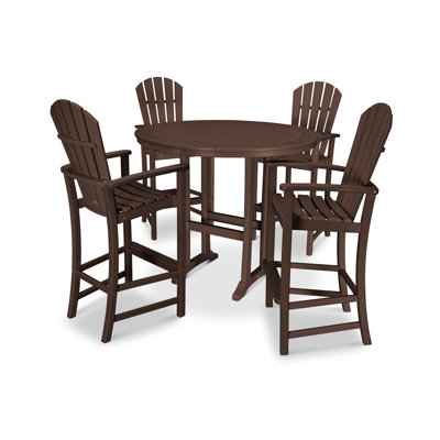 POLYWOOD Palm Coast 5-Piece Round Bar Set