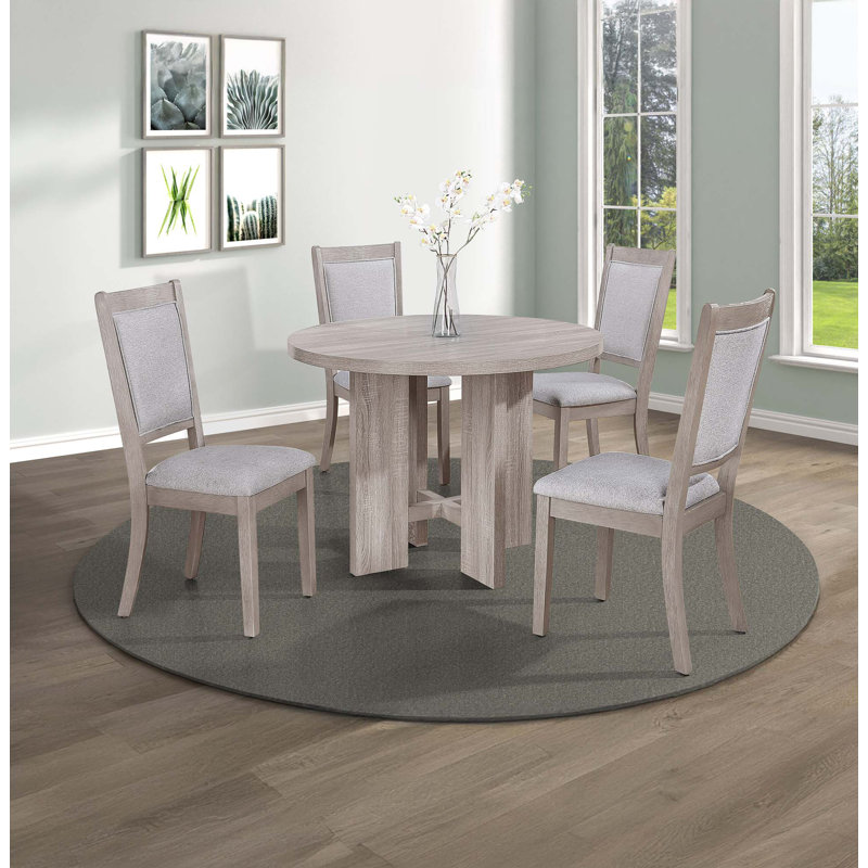 Ensemble de salle à manger 5 pièces, chaises rondes rembourrées