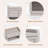 Nightstands with Drawer Storage, 26"/31" Wide Large Night Stand Farmhouse Bed Side Table with Round Corners for Bedroom, Grey White Oak-1697821514-1697821515