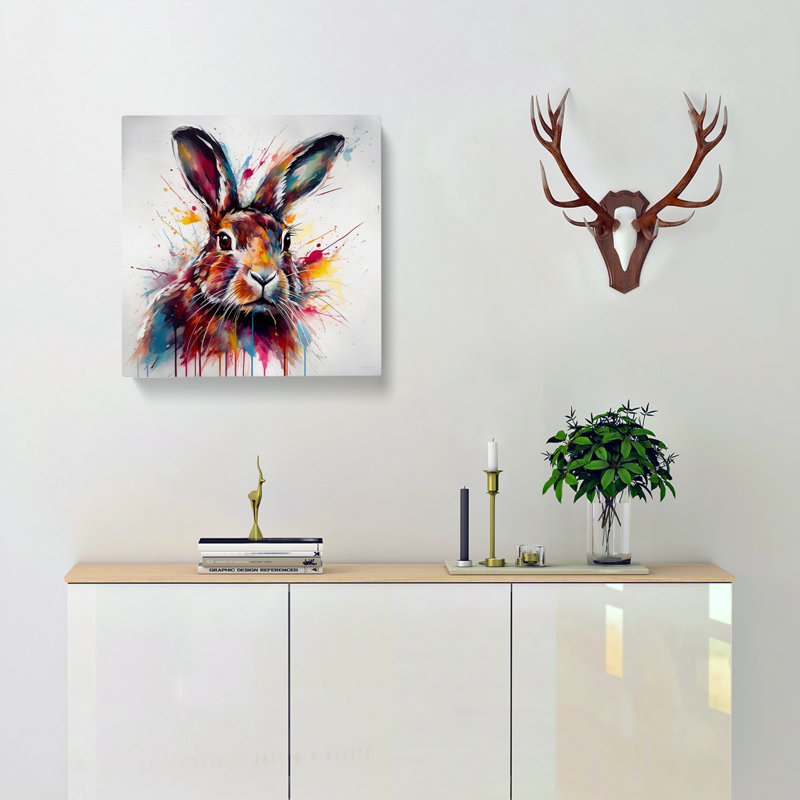 Hare Abstract No.1 - Wrapped Canvas, 35cm H x 35cm W x 3cm D