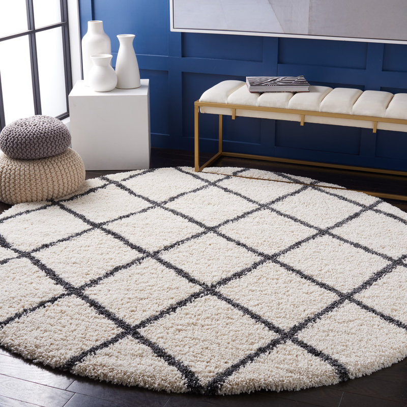 Marrone Performance Geometric Rug, Round 7'