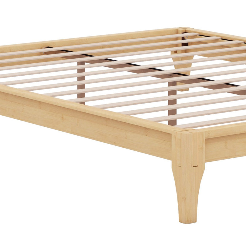 Wood Platform Bed Frame, With Slat Support, Natural