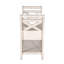 Banc d'appoint Sime 36 pouces, panneau en X et rangement, acajou blanc ivoire