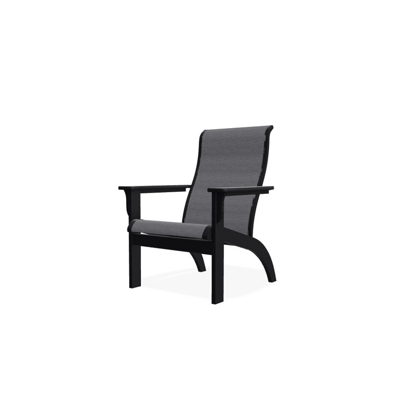 Adirondack MGP Polymer Outdoor Lounge Chair, Black, Alloy Sunbrella®