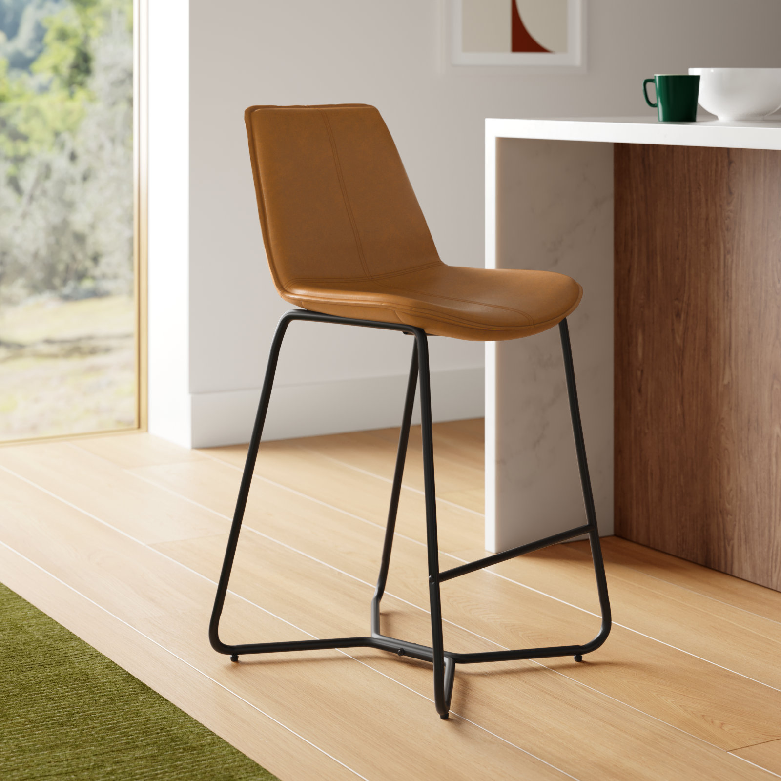 Alivia Bar and Counter Stool, Cappuccino, Counter Stool (26" Seat Height)