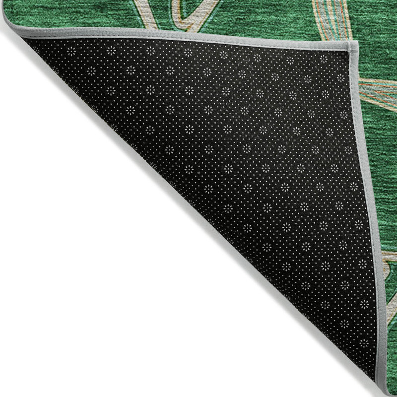 Emerald Geometric Flat Woven 8' x 10' Synthetic Rug