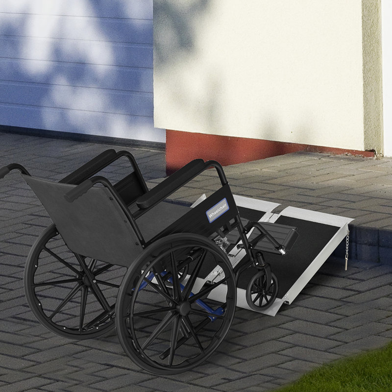 HomCom Metal Foldable Portable Ramp, 2.2" H x 29.1" W x 25.6" L