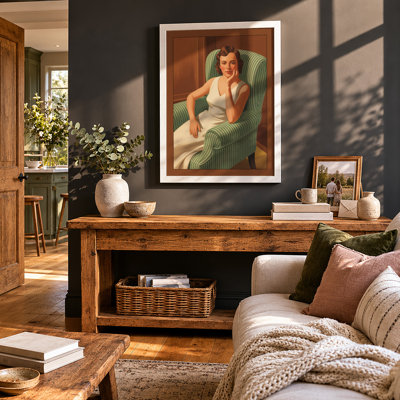 Woman in Repose Mid-Century - Framed Print